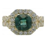 10kt Gold 2.94 ct Lab Alexandrite & Diamond Ring