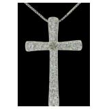 Brilliant 1.50 ct White Topaz Cross Pendaant