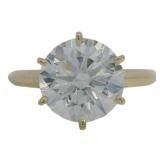 14kt Gold 3.64 ct Round Lab Diamond Solitaire Ring