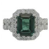 10kt Gold 4.06 ct Lab Alexandrite & Diamond Ring