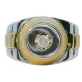 Men's Rolex Style Diamond Accent Ring Size 10