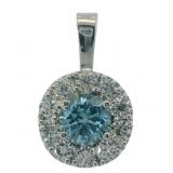 10kt Gold 1.37 ct Fancy Blue Lab Diamond Pendant