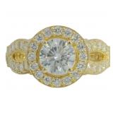 14kt Gold 2.74 ct Round VS Lab Diamond Ring