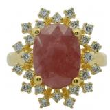 Brilliant 5.62 ct Natural Ruby & Lab Diamond Ring