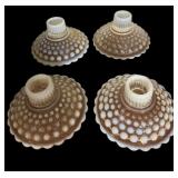 (4) Fenton Hobnail Opalescent Candle Holders