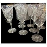 8 Etched Stemware