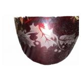 Etched Ruby Vase Floral Arrangement