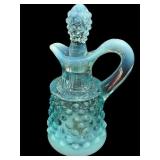Blue Fenton Opalescent Hobnail Cruet