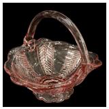 Pink Glass Basket Imperial Glass