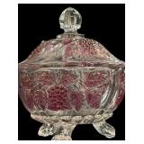 Westmoreland Ruby Flash Footed Candy Dish