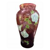12 ï¿½ Purple Vase wï¿½ Hand Painted Flowers