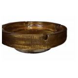 Huge Vintage Amber Ashtray