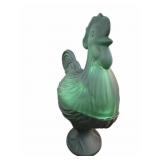 Dark Green Glass Rooster