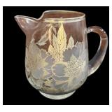 Mid Century Water Pitcher wï¿½ Silver Overlay