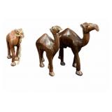 (3) Wood Camels