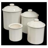 4 pc White Canister Set