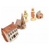 Church, House, School & 2 Figures