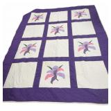 Hand Stitched Iris Quilt