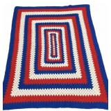 Red White  & Blue Afghan Throw