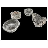 (4) Heavy Crystal Bowls/Ashtray Snail Dish