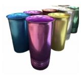 9 Vintage Aluminum Glasses
