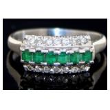 Platinum .60 ct Natural Emerald & Diamond Ring