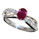 Oval Cut Natural Ruby Designer Ring