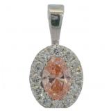 10kt Gold 1.53 ct Fancy Pink Lab Diamond Pendant