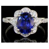 14k Gold 2.70 ct Sapphire & Diamond Ring