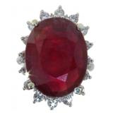 14kt Gold 23.29 ct Ruby & Diamond Ring