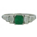 Platinum 1.15 ct Natural Emerald & VVS Diamond