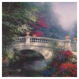 Broadwater Bridge 14 X 14 Canvas by Thomas Kinkade