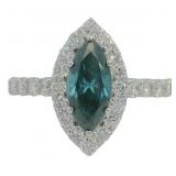 10kt Gold 2.04 ct Fancy Blue Lab Diamond Ring