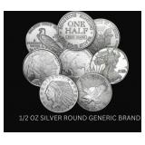 1/2 OZ SILVER ROUND GENERIC BRAND