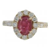 10kt Gold 2.54 ct Natural Ruby & Lab Diamond Ring