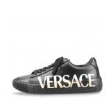 Versace Greca Logo Leather Low-Top Sneakers