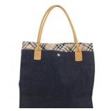 Burberry Nova Check Denim Handbag