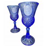 AVON FOSTORIA BLUE GLASSES