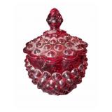 Fenton Ruby Hobnail Candy Dish