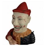 Cast Iron Clown Bank