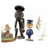 Bobble Head. Birds, T Kincaid & African Statue