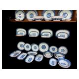 49 pc Blue & White Oriental Dishes
