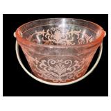 FOSTORIA Pink Depression Whipped Cream Pail