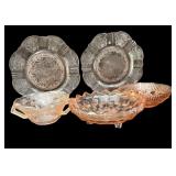 (5) pc Pink Glass ALL GOOD