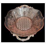 Button & Cane Pink Depression Bowl