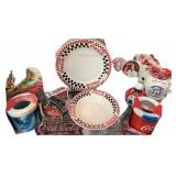 10 pc Coca Cola-Dishes, Tins, Cup Coolers