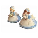 (2) Lefton China Figurines 1950s Nurses