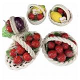(5) Small Capodimonte Italians Porcelain Fruit