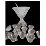 Early American Prescut Punch Bowl Set