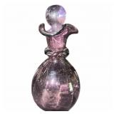 Purple Amethyst  Art Glass Perfume Bottle